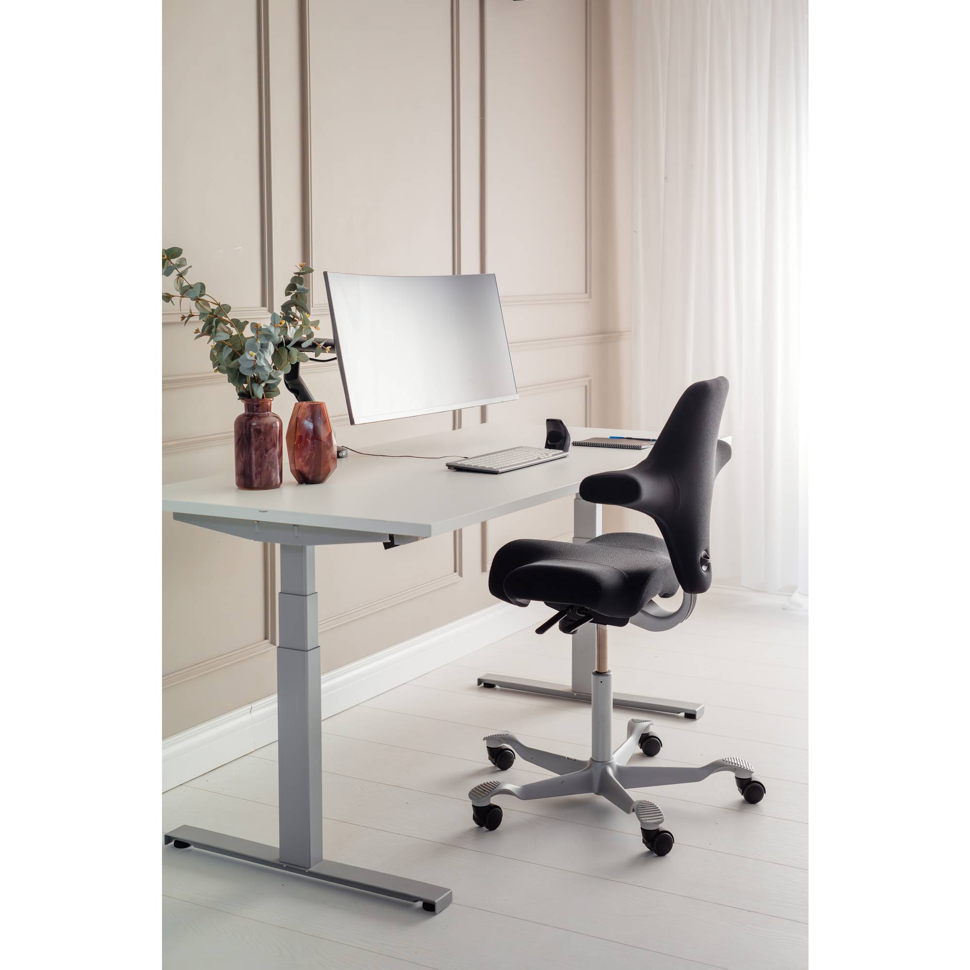 Bakker Elkhuizen Flexible Single - Befestigungskit - adjustable arm with mechanical spring - für Monitor - Aluminium, St