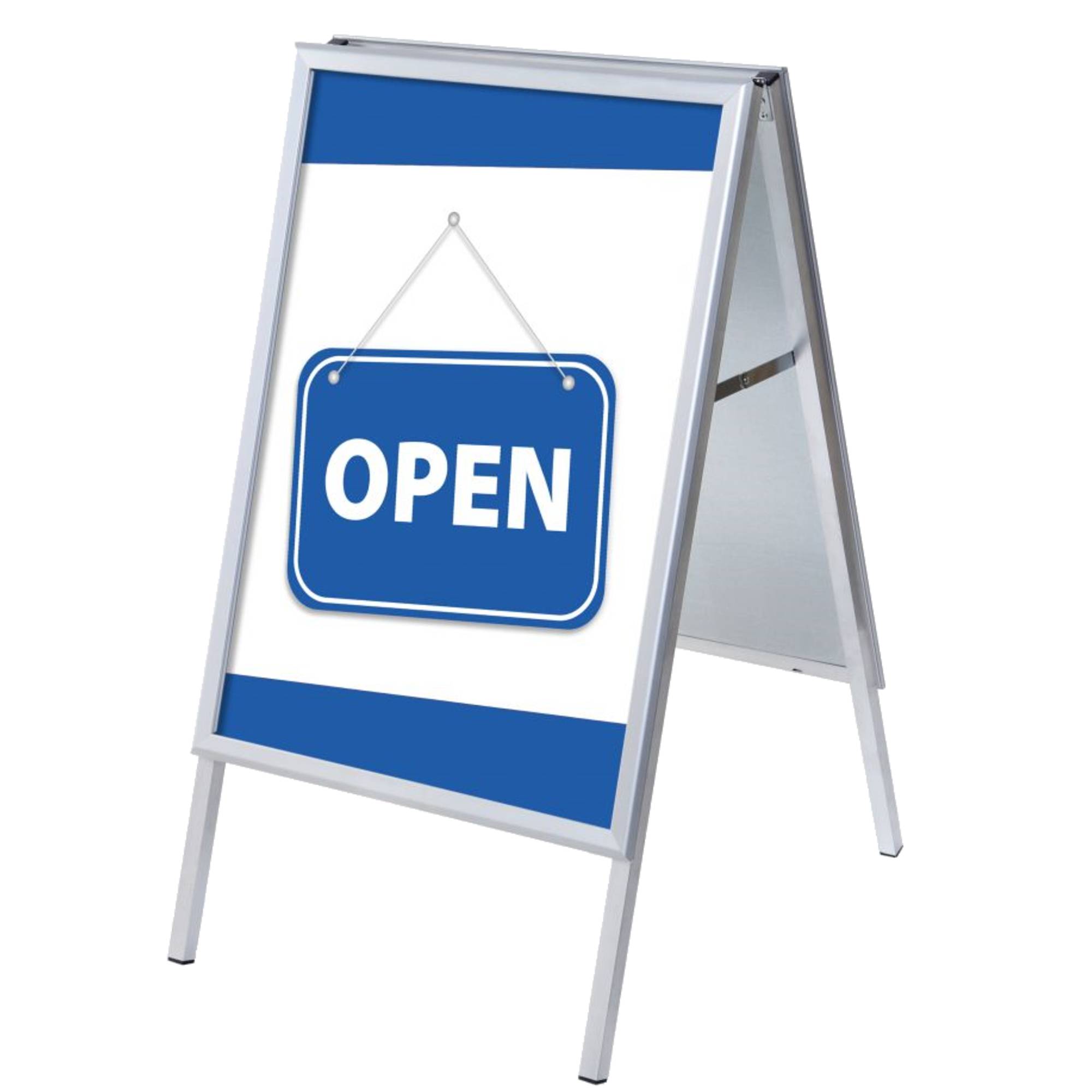 Kundenstopper A1 Set Geöffnet bl englisch