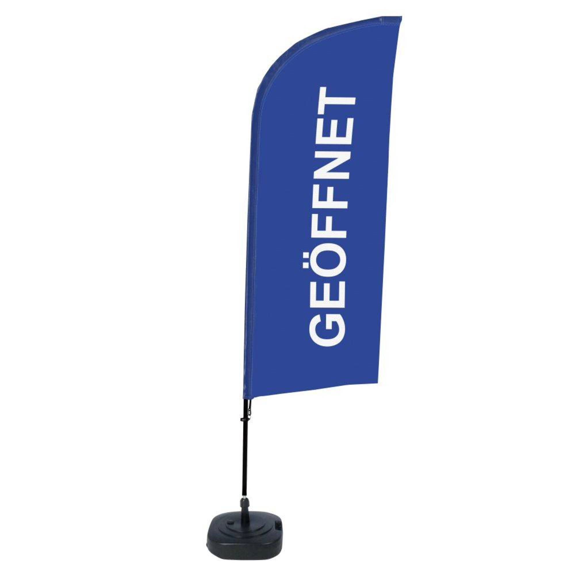 Showdown Beachflag - Komplett-Set - Geöffnet Deutsch - Blau/Schwarz