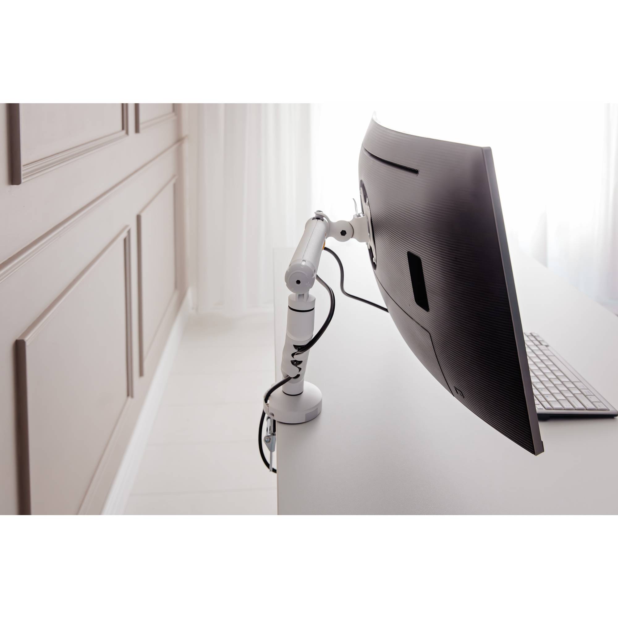 Bakker Elkhuizen Flexible Single - Befestigungskit - adjustable arm with mechanical spring - für Monitor - Aluminium, St