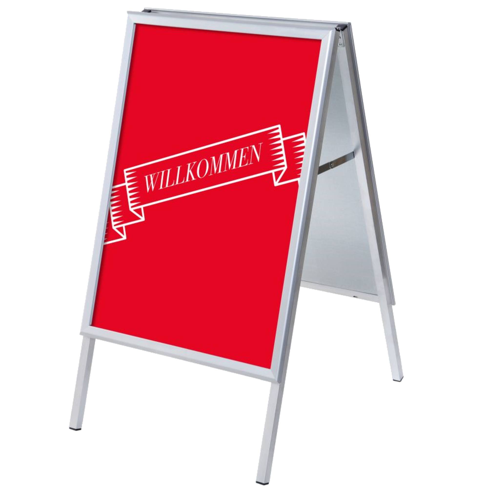 Kundenstopper A1 Set Willkommen rt deutsch
