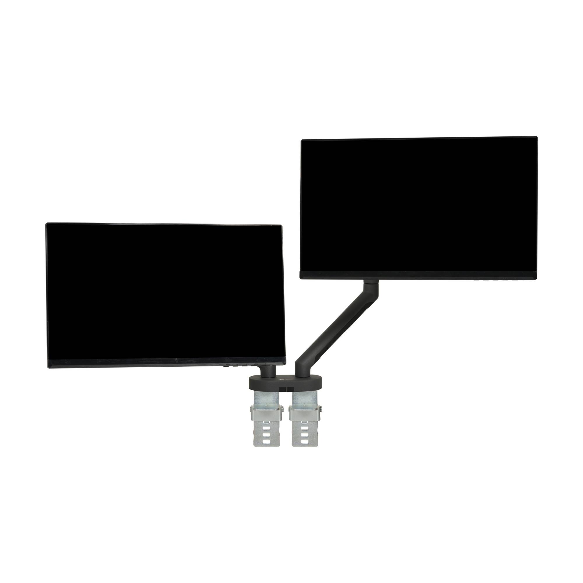 Bakker Flexible Dual - Befestigungskit - einstellbarer Doppelarm - für 2 Monitore - Aluminium, Stahl, ABS-Kunststoff, th