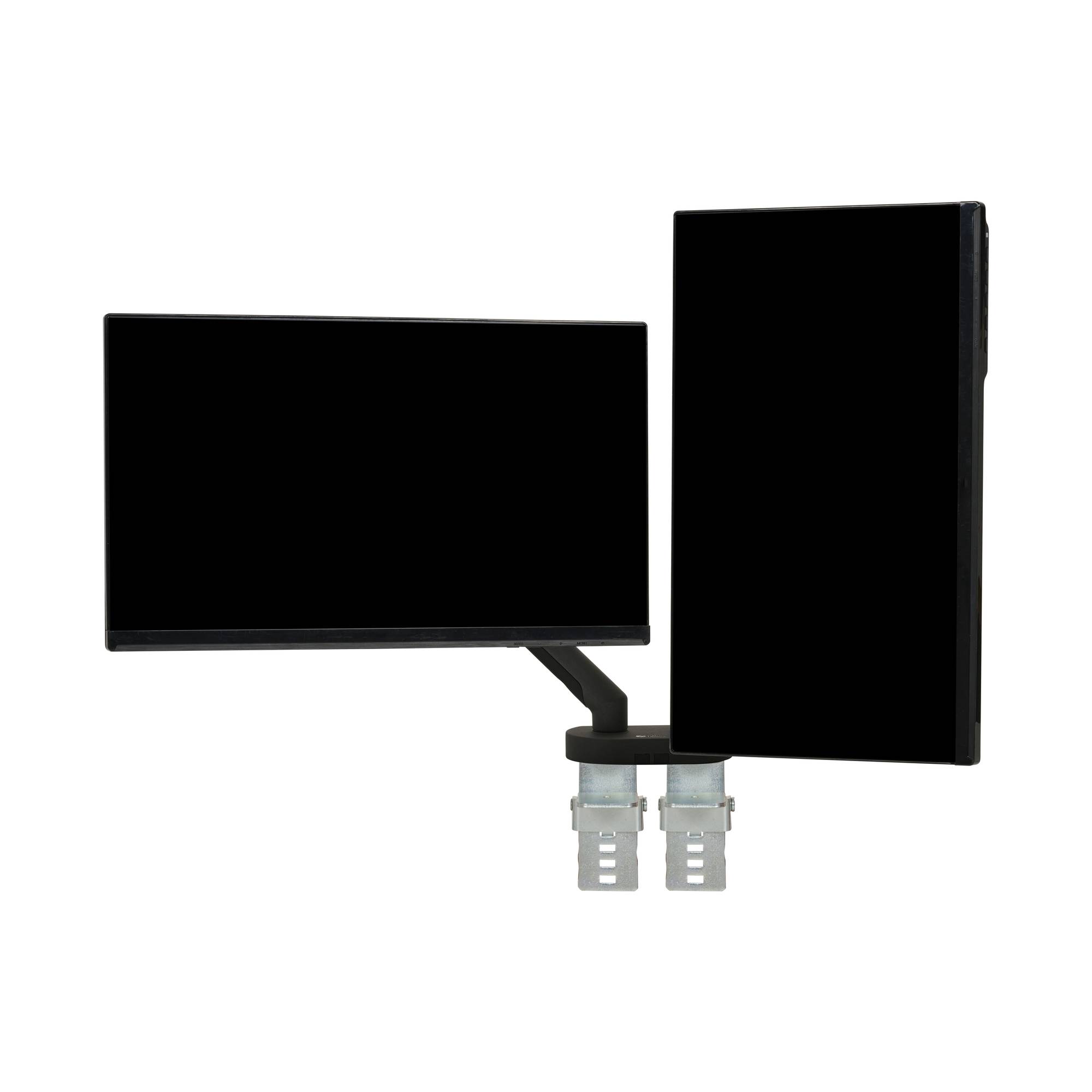 Bakker Flexible Dual - Befestigungskit - einstellbarer Doppelarm - für 2 Monitore - Aluminium, Stahl, ABS-Kunststoff, th