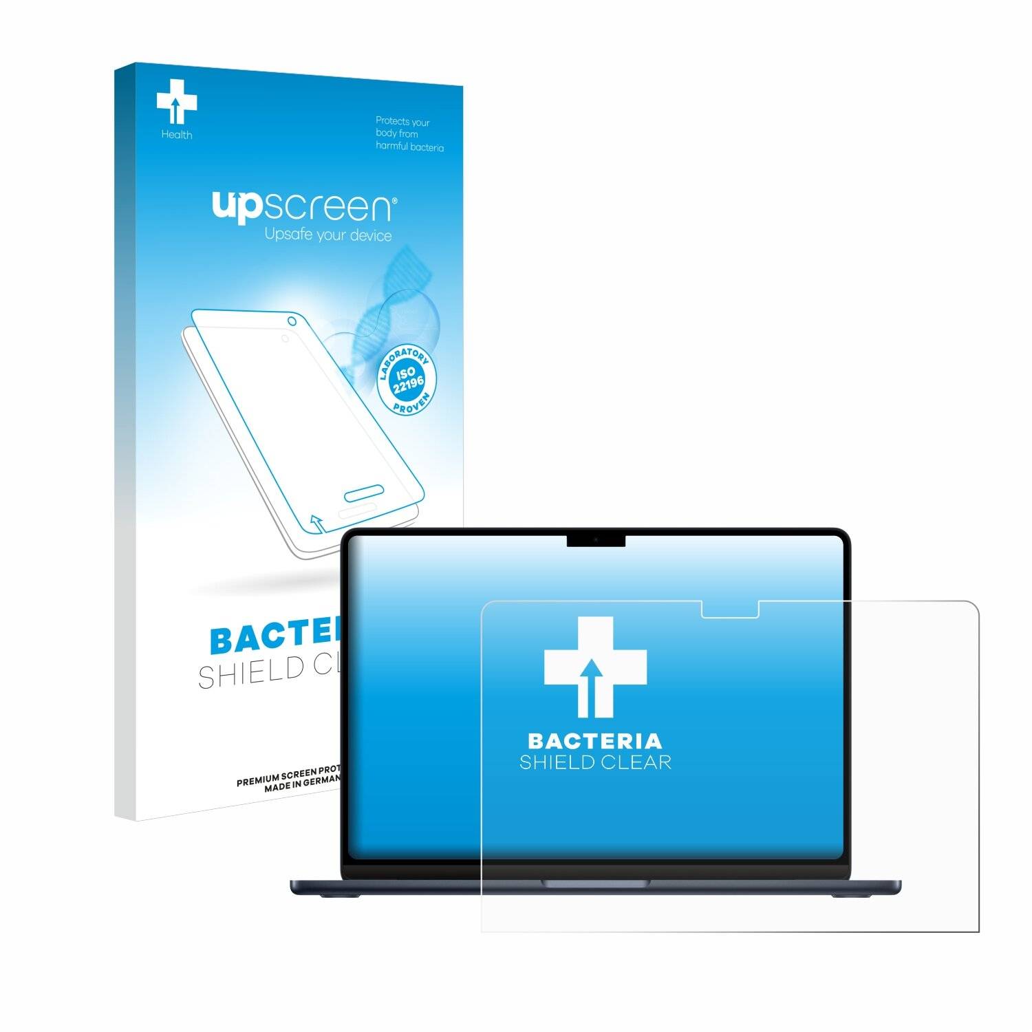 upscreen Bacteria Shield Schutzfolie für Apple MacBook Air 13 M3 2024 - Antibakteriell