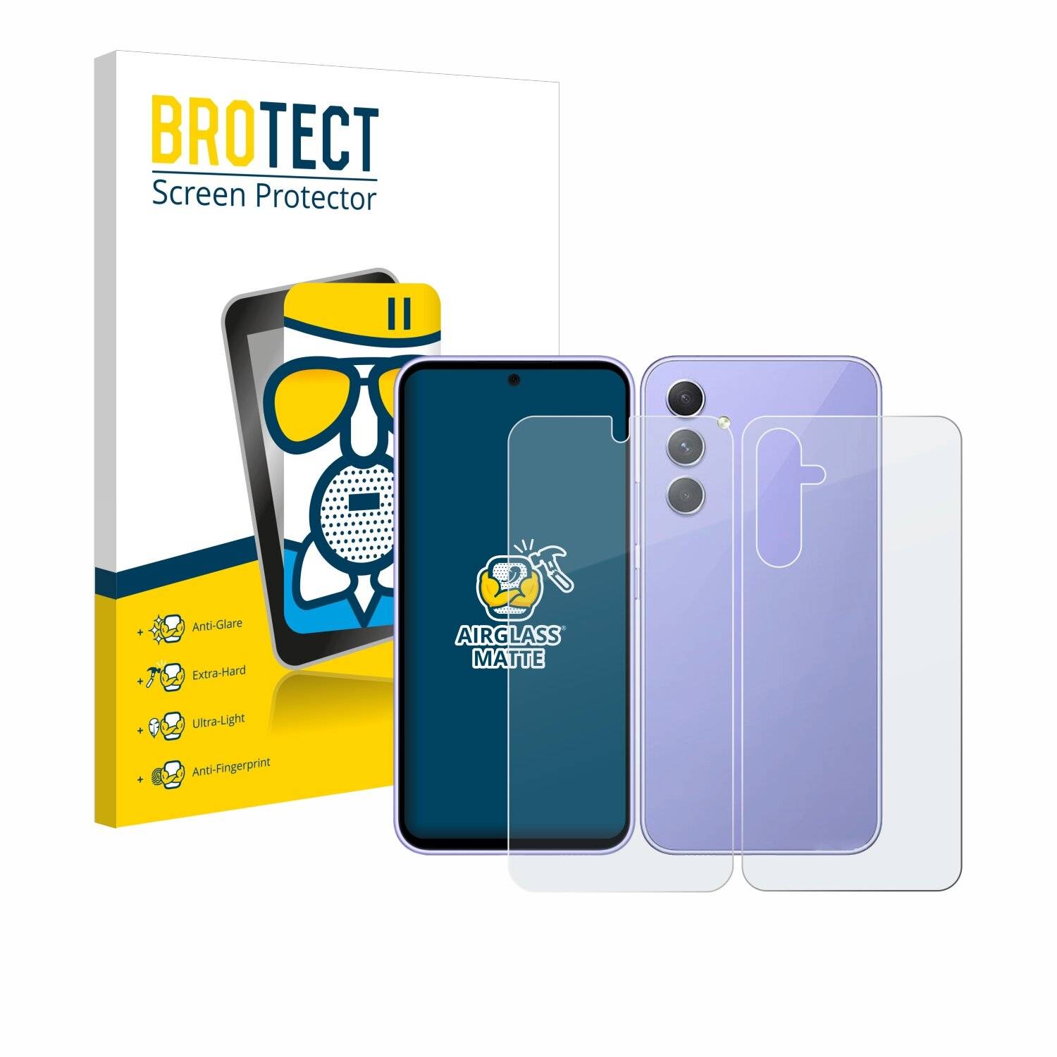BROTECT AirGlass Matt Glas Schutz Folie für Samsung Galaxy A54 5G Enterprise Edition (Display+Rückseite)