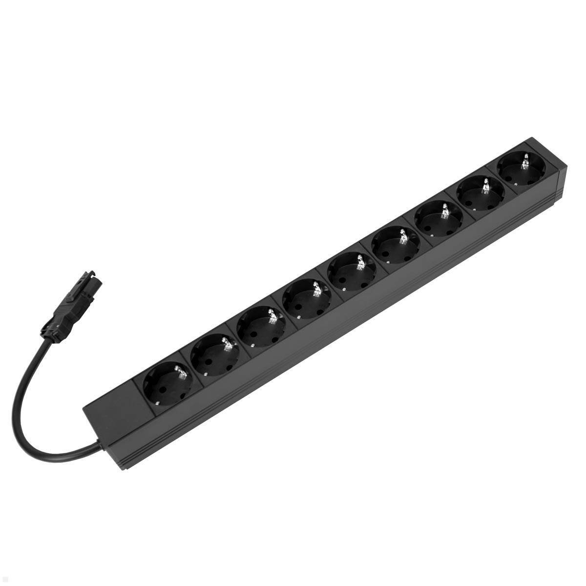 Bachmann 19" Steckdosenleiste 9fach, ohne Schalter, schwarz, GST18