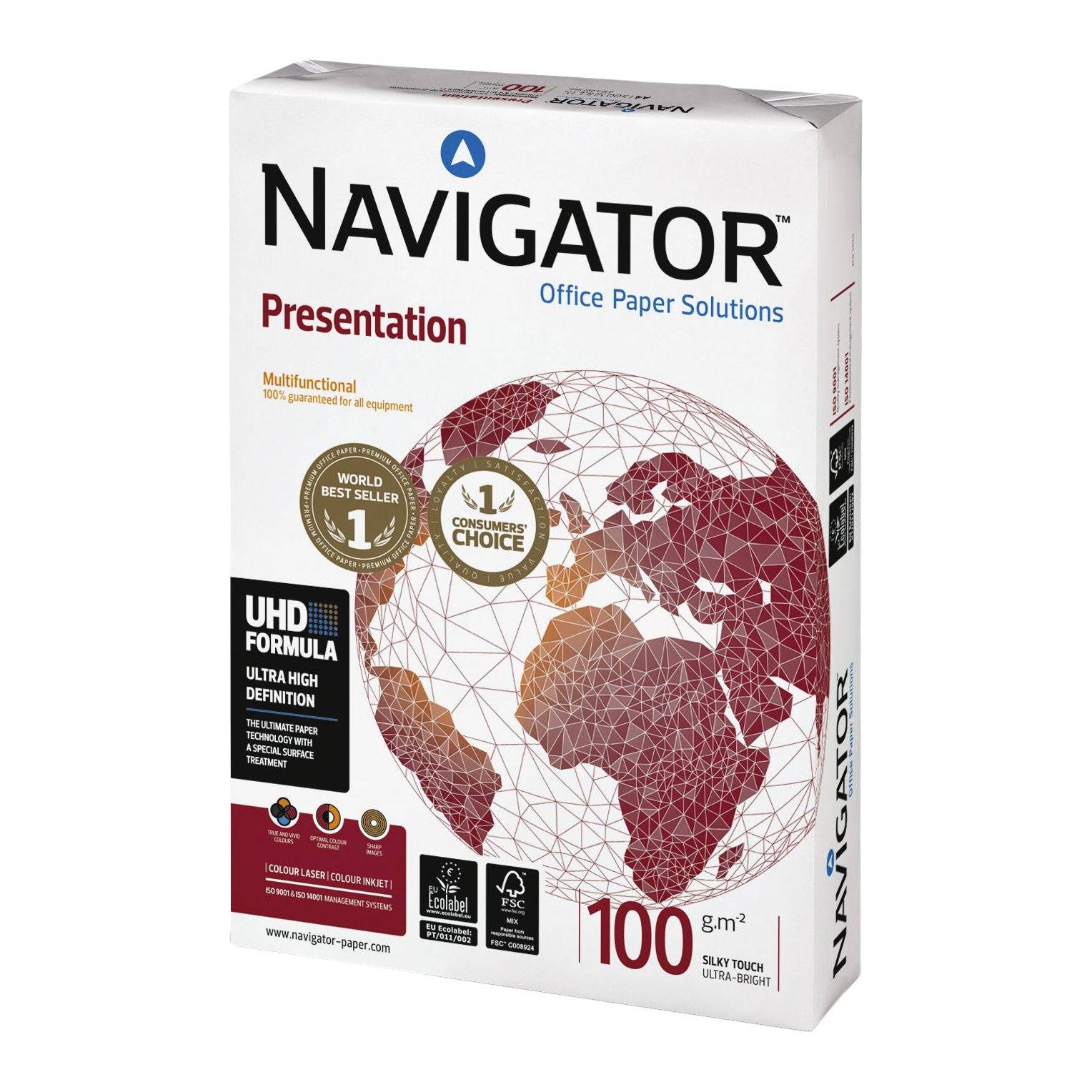Navigator Kopierpapier Presentation 82437A10S DIN A4 weiß 500 Bl./Pack.
