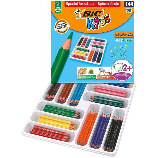 BIC - Kleurpotlood kids ecolutions schoolbox 144st