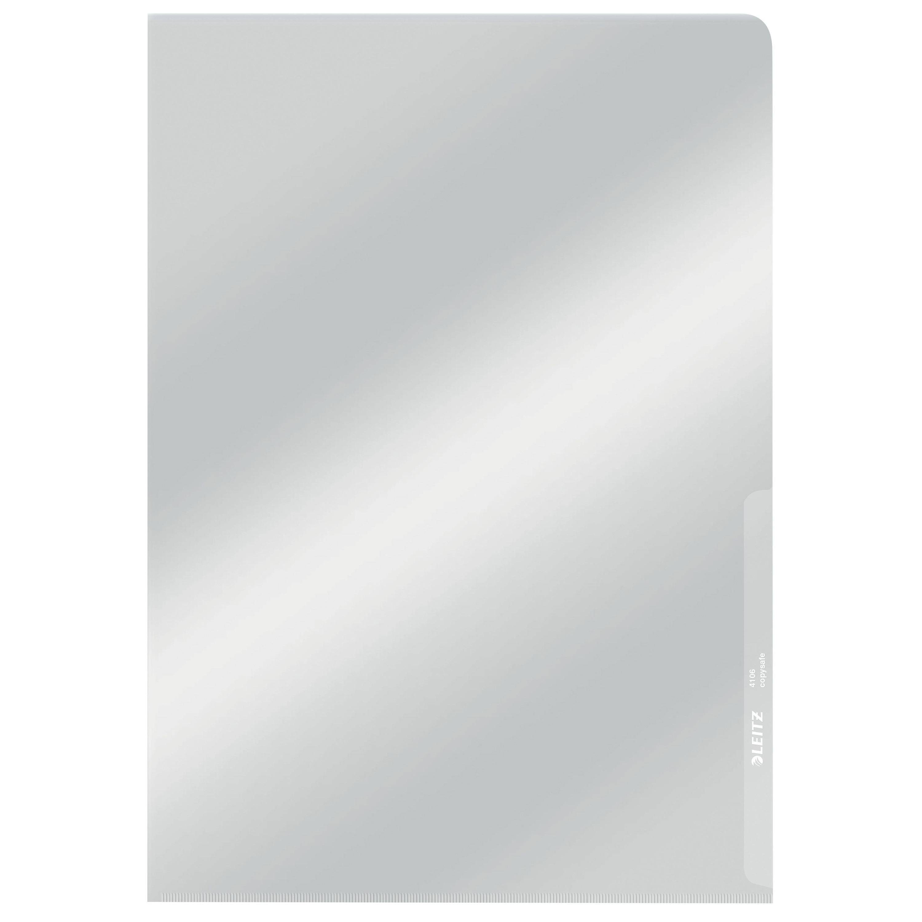 Leitz Sichthülle, DIN A4, farblos, PVC-Folie, Oberfläche glatt, glasklar, oben/rechts offen, dokumentenecht