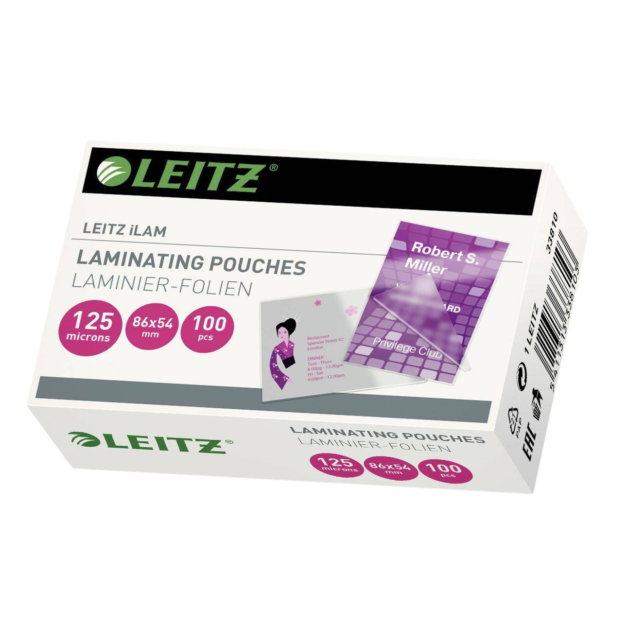 ESSELTE LEITZ - Leitz - 54 x 86 mm Taschen für Laminierung