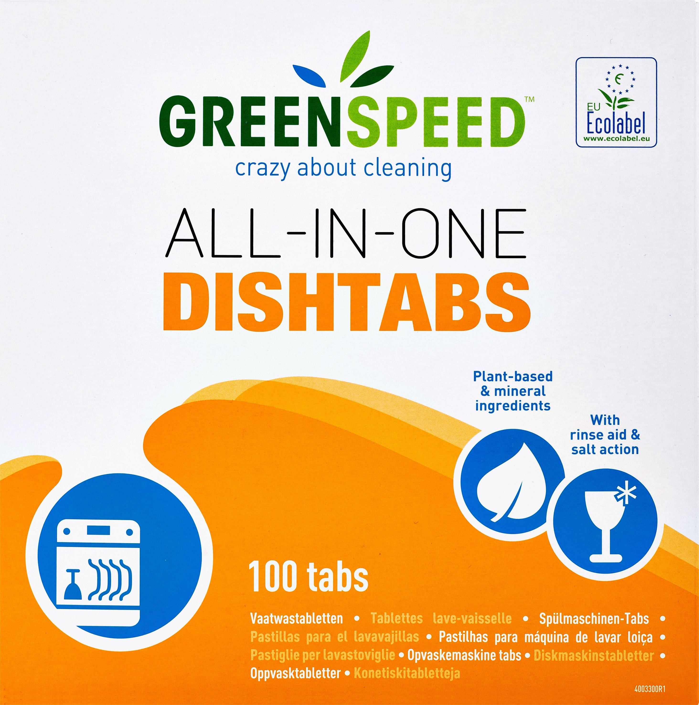 Greenspeed All-in-one - Reiniger - Tablette - 1.8 kg - maschinenfertig (Packung mit 100)