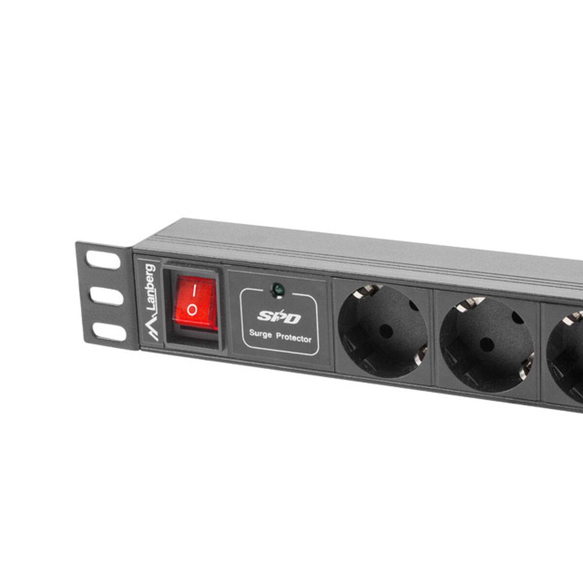 LANBERG 19 PDU-Steckdosenleiste 1U 7xSchuko C14 2,0m 16A sw Multimedia-Technik Steckdosenleisten