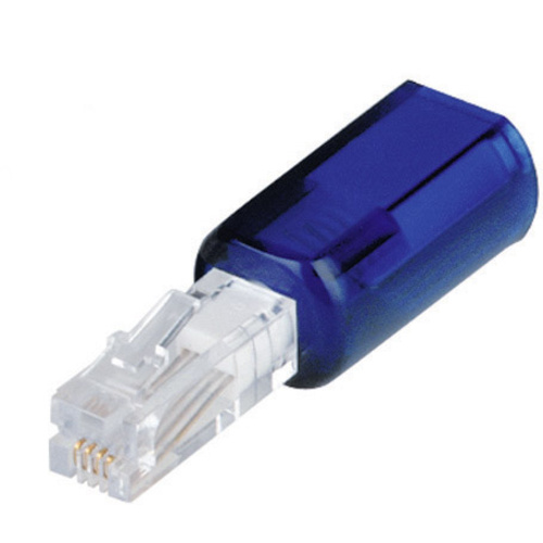 Hama Kabel-Entzwirler Adapter [1x RJ10-Stecker 4p4c - 1x RJ10-Buchse 4p4c]  Blau (transparent)