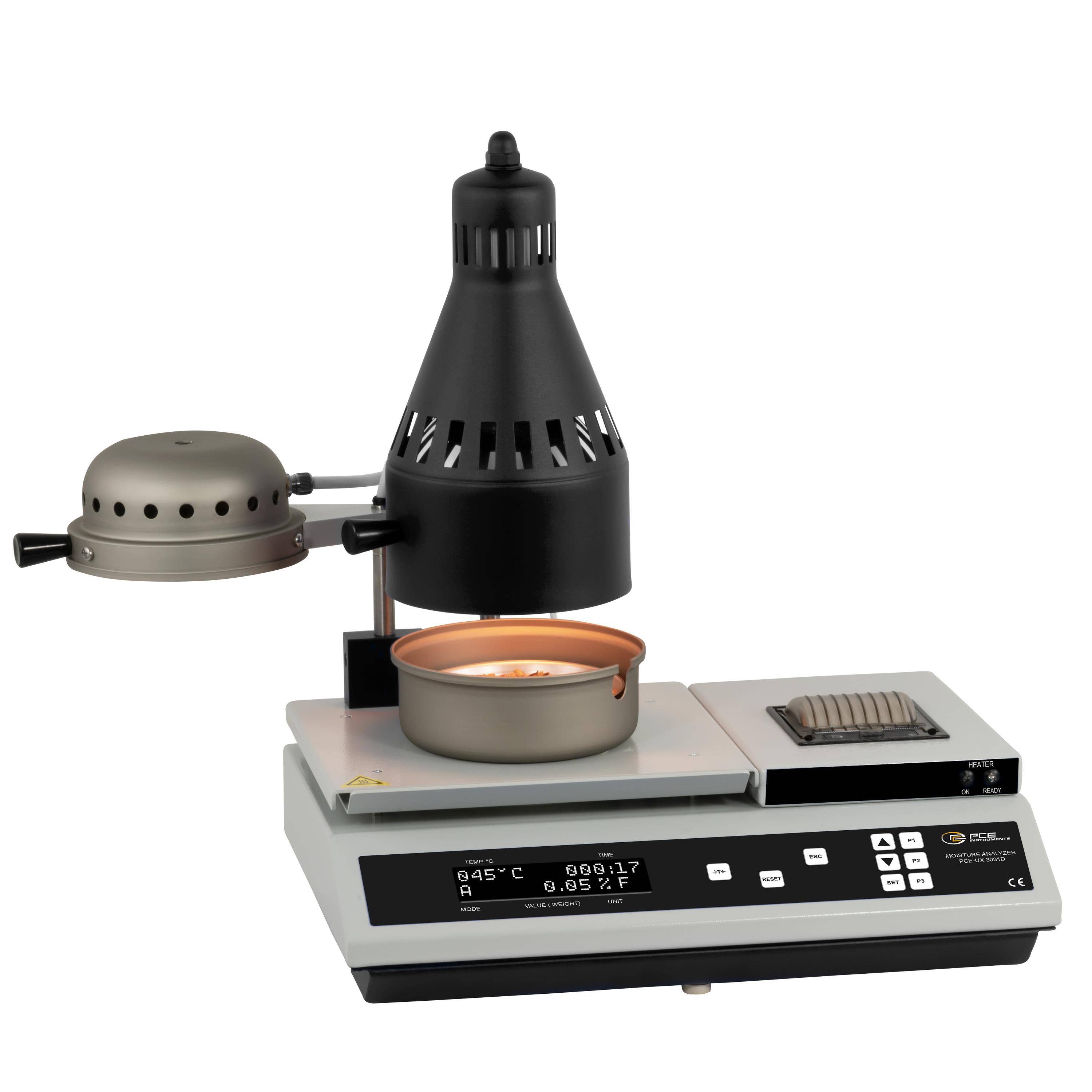 PCE Instruments Feuchtebestimmerwaage PCE-UX 3031D |Wägebereich 220g |Heiztemperatur 180°C |360°C |eingebauter Drucker