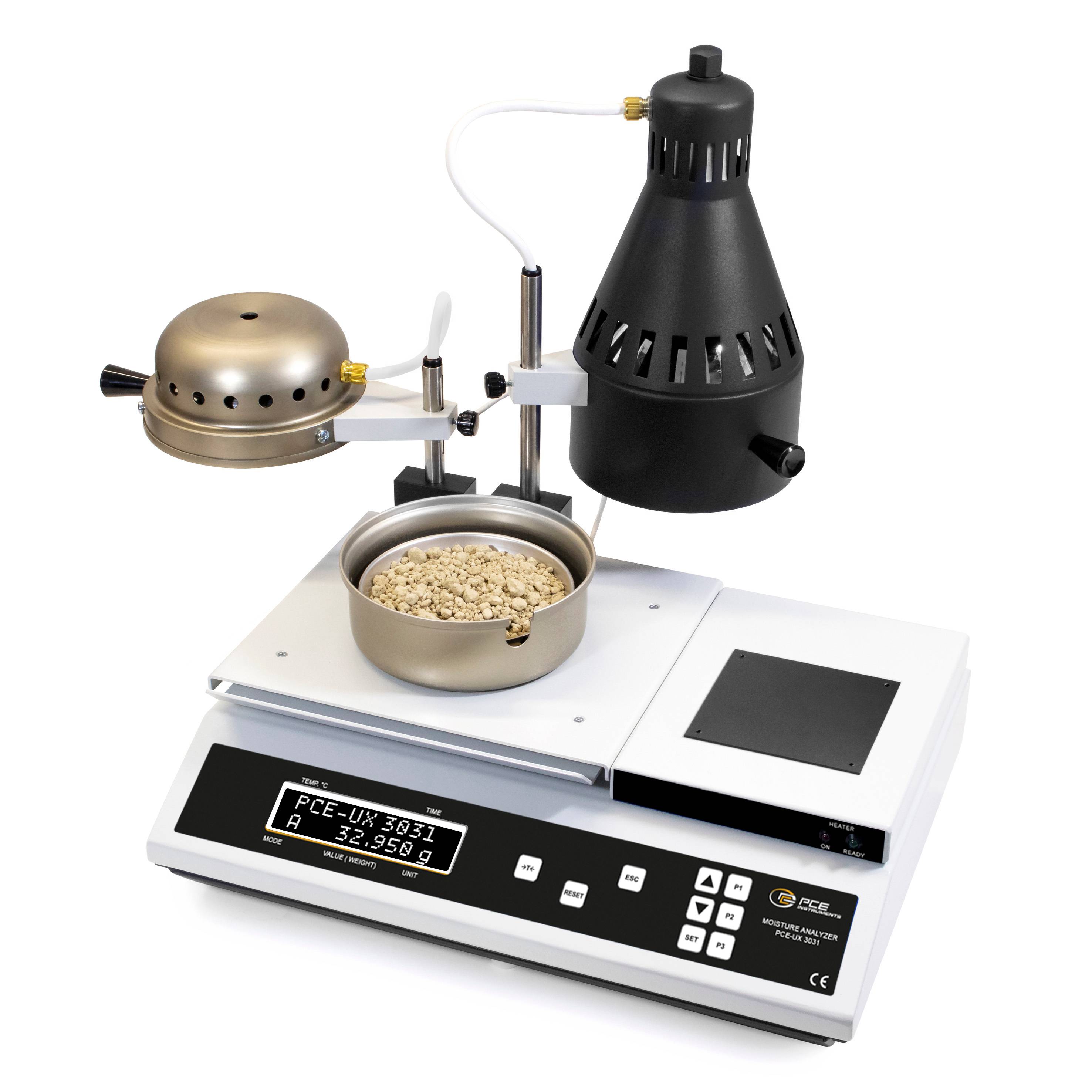 PCE Instruments PCE-UX 3031 Feuchteanalysatorwaage PCE-UX 3031 Wägebereich (max.) 220g Ablesbarkeit 0g netzbetrieben Weiß