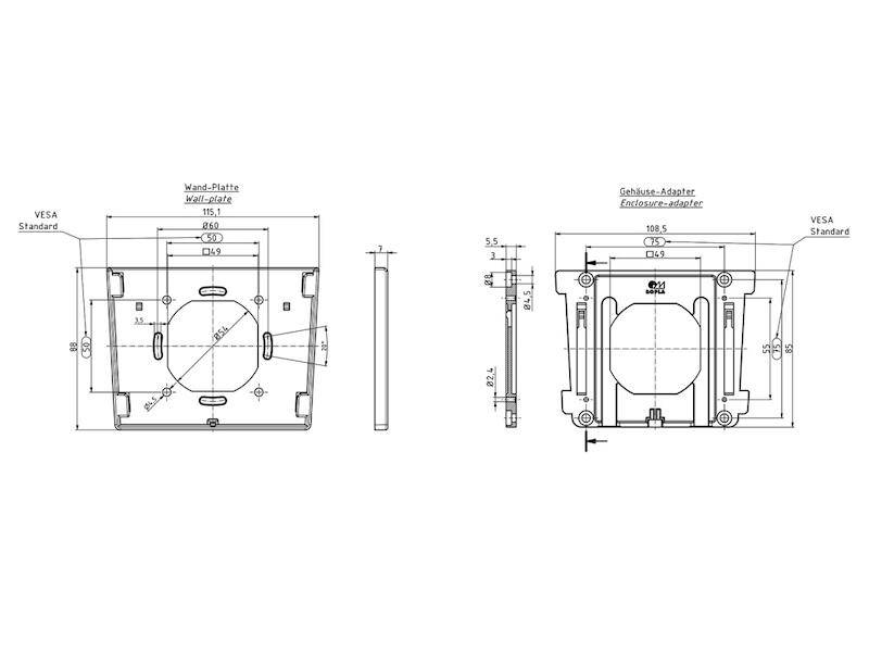 VESA WB Wandbefestigung - 9005 | BOPLA | Serie |