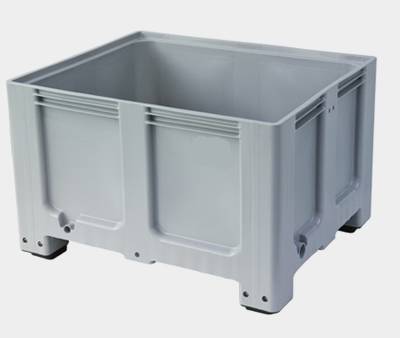 Großvolumenbehälter Transportbox Lagerbox CTR3-FD mit 4 Füssen u.Deckel, 1200x1000x760mm, Farbe Grau