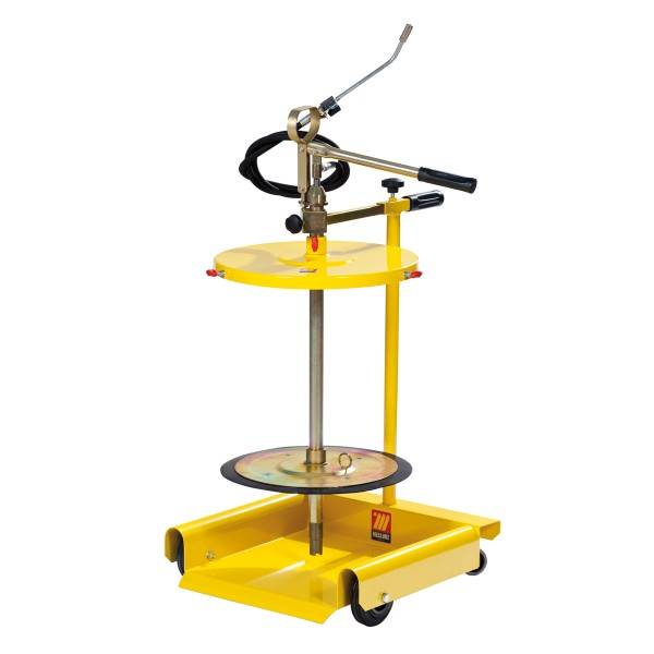 Manuelle Mobile Fettpresse für 50-60kg Behälter, Abschmierdruck 400 bar,40g Fett bei 10Hüben