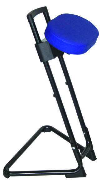 Arbeitsstuhl Stehhilfe "Die Standhafte" Modell 3600, Kunstledersitz, bis 120kg, Sitz Schwarz