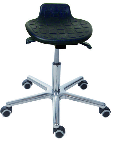 Stehhilfe Hocker "Komfortabel" Modell 3476.08A, 570-820mm, Gleiter, PU-Sitz, Sitz Schwarz