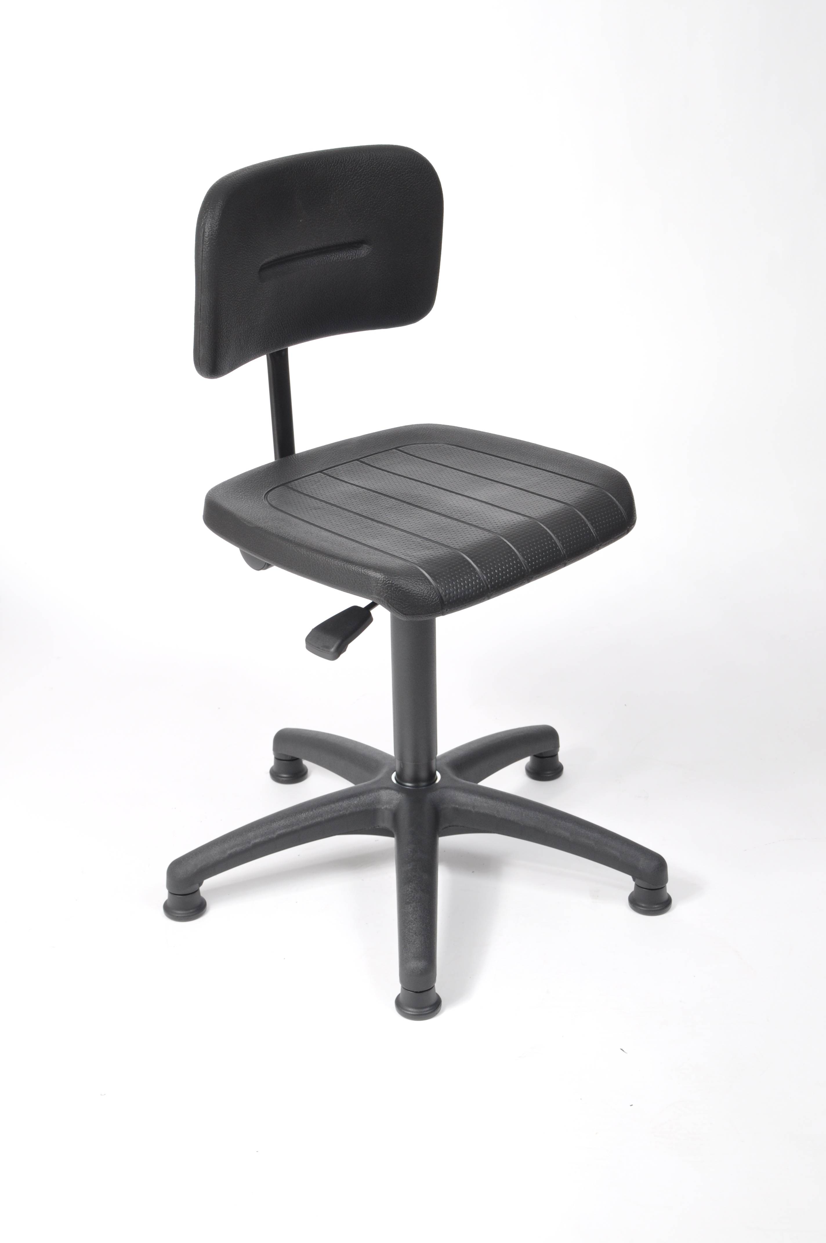 Arbeitsstuhl Modell 6162, 440-640mm, Rücken Groß,Gleiter, Gasfeder, Polster-Sitz, Sitz Anthrazit