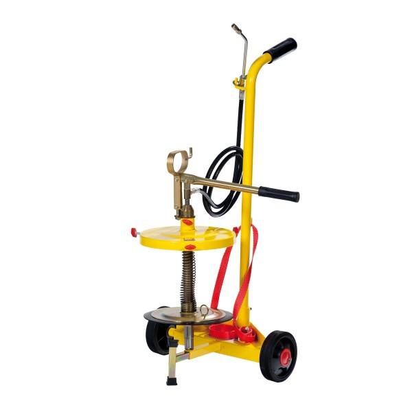 Manuelle Mobile Fettpresse für 15kg Behälter, Abschmierdruck 400 bar,40g Fett bei 10Hüben
