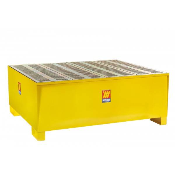 Sicherheitsölwanne Ölwanne Auffangwanne Stahl, für 1 IBC Container 1000l, 1350x1350x300mm, Gelb