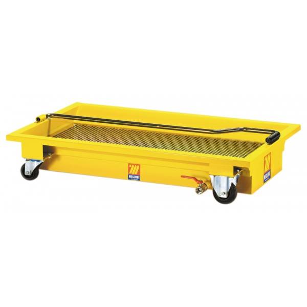 Fahrbare Ölablaßwanne Ölauffangwanne 60l, Gitterrost, 1070x660mm