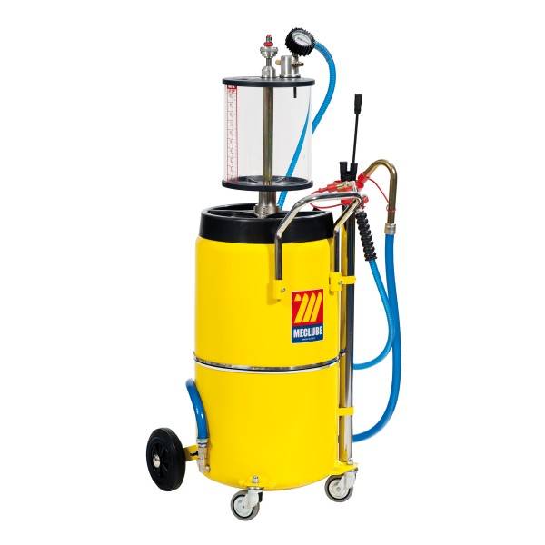 Pneumatisches Ölabsaug- und Ablaßgerät m. 90l Behälter, Prüfkammer, Niveauanzeige, Druckluftentl.