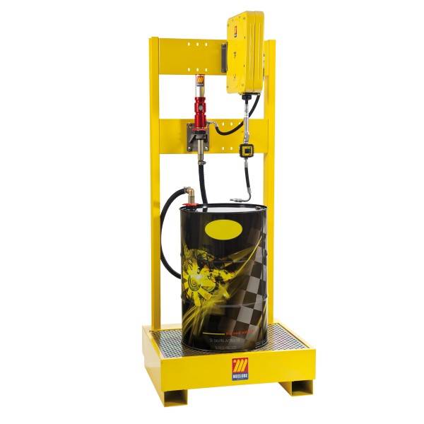 Komplettes Ölsystem mit Wanne und Wand, 1000x850x2450mm, Pumpe 3:1 30l/min, für 1 Faß