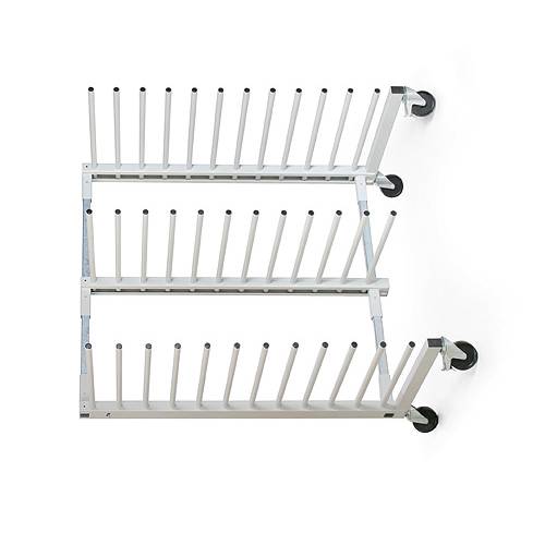 Hordenwagen, Lackierwagen, Lacktrockenwagen, 1390 x 800 x 1695mm, 500kg, 3 x 12 Auflagen, Farbe Resedagrün