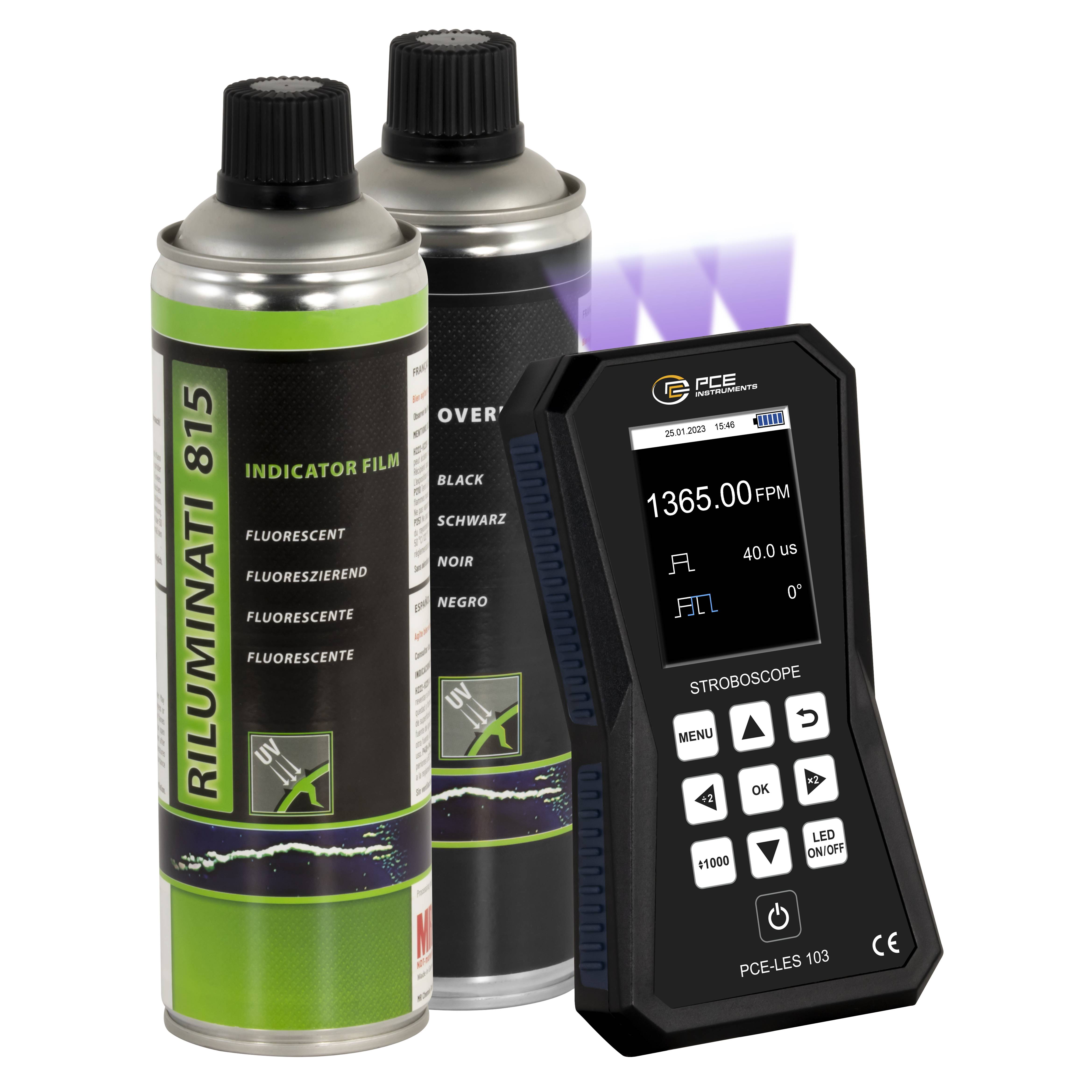 PCE Instruments PCE-LES 103UV-365-CTA-KIT LED-Stroboskop Anzahl LEDs (Details):3 St. Schwarzlicht (UV)