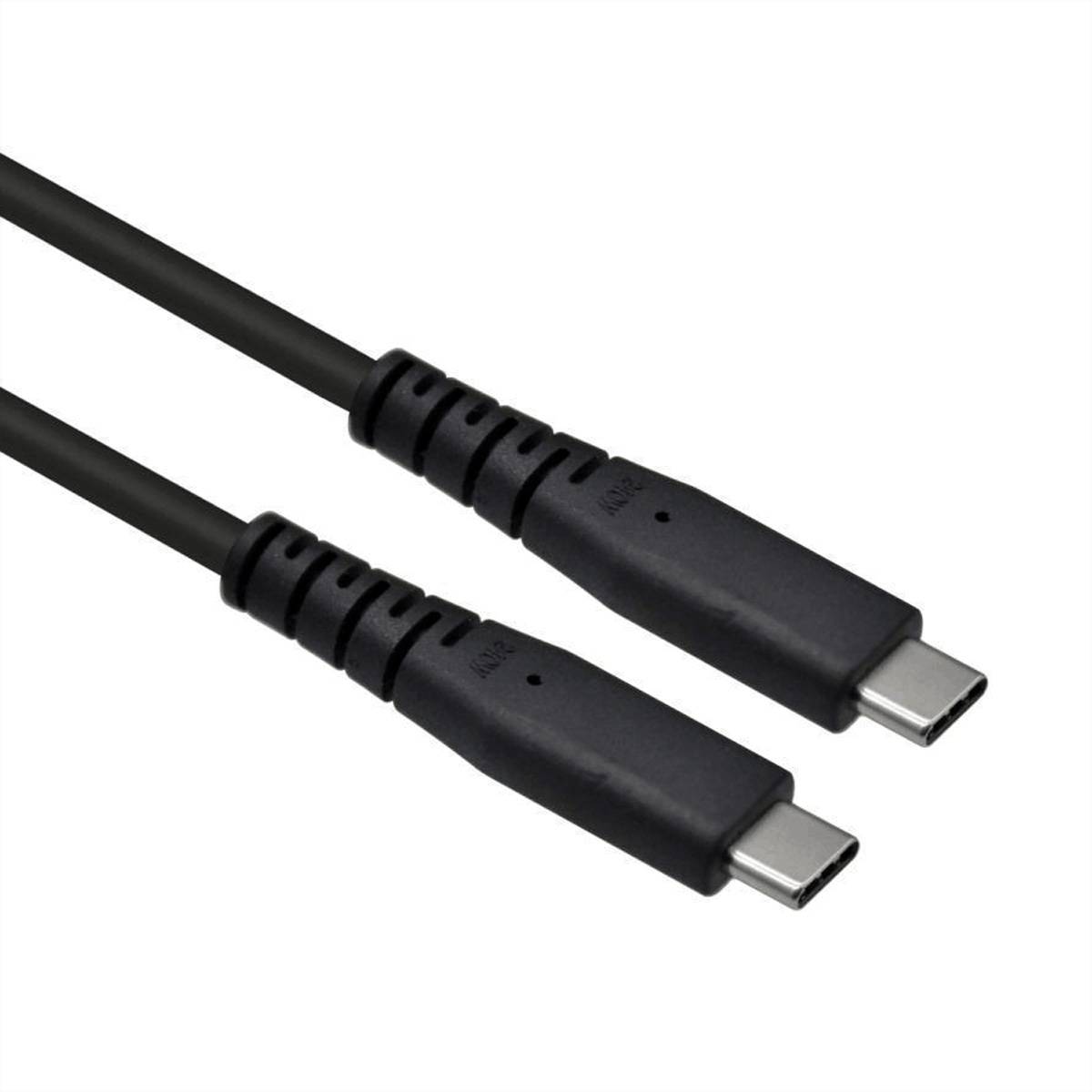 Roline USB4 Gen3x2 Kabel, C–C, ST/ST, 8K UHD-2, 80Gbit/s, 240W, schwarz, 0,5m