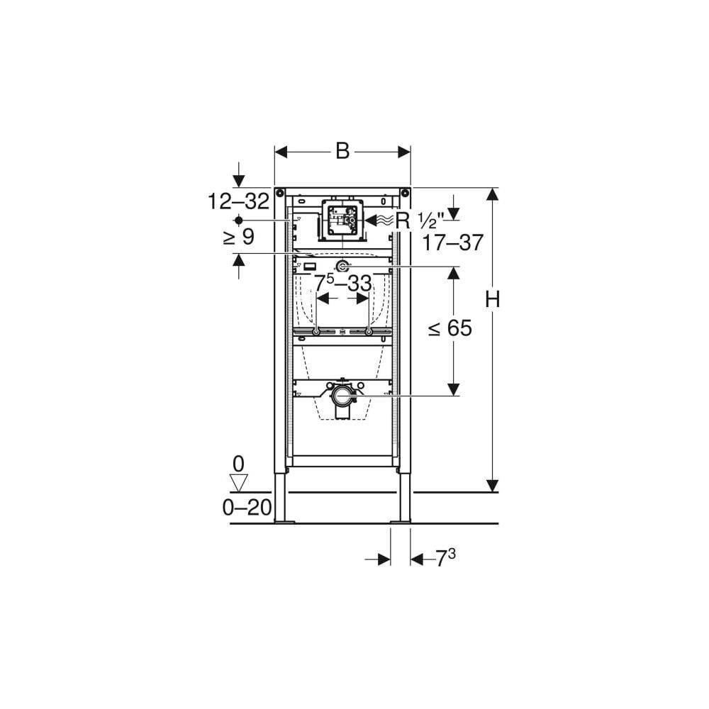 GEBERIT Duofix Element für Urinal 112-130 cm Universal