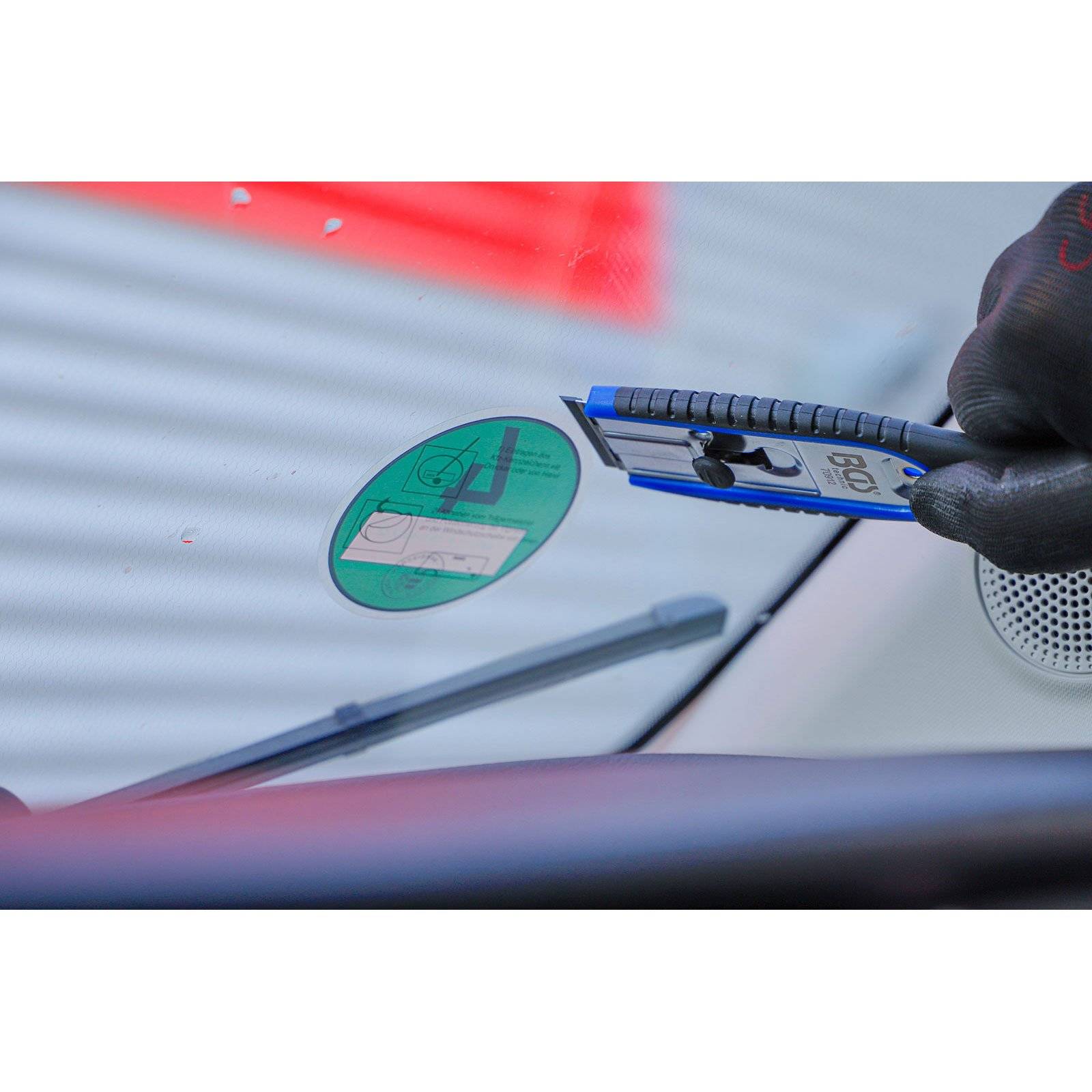 BGS Plakettenschaber 40 mm mit 6 Kunstoff-Schaberklingen - 70912