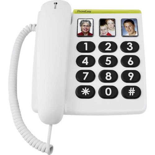 Doro PhoneEasy 331 ph Schnurgebundenes Seniorentelefon Foto-Tasten kein Display Weiß