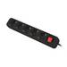 Lanberg PS1-05F-0300-BK - Steckdosenleiste - 2500 Watt - Eingabe, Eingang power CEE 7/7 - Ausgangsanschlüsse: 5 (5 x Ste