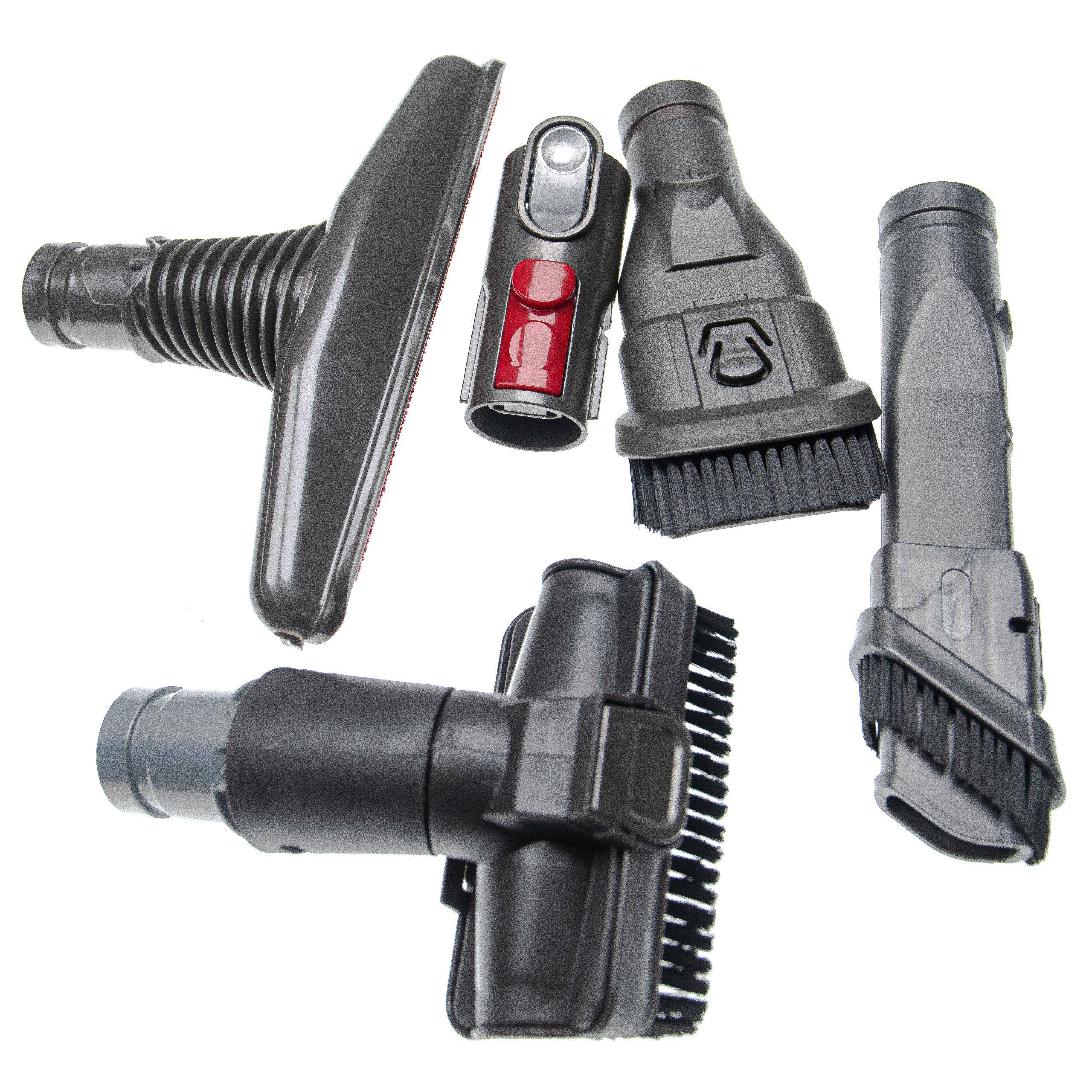 vhbw 5-tlg. Düsen-Set kompatibel mit Dyson V8 Advanced Staubsauger - Polsterdüse, Adapter, Fugendüse, Flachdüse
