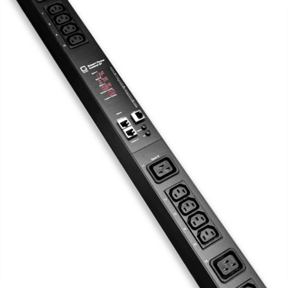 GUDE EPC 87-3300-18 30-fach switched & metered PDU, vertikaler Einbau 0HE, 400V 3P*N+PE 3x16A, schwarz, 170cm