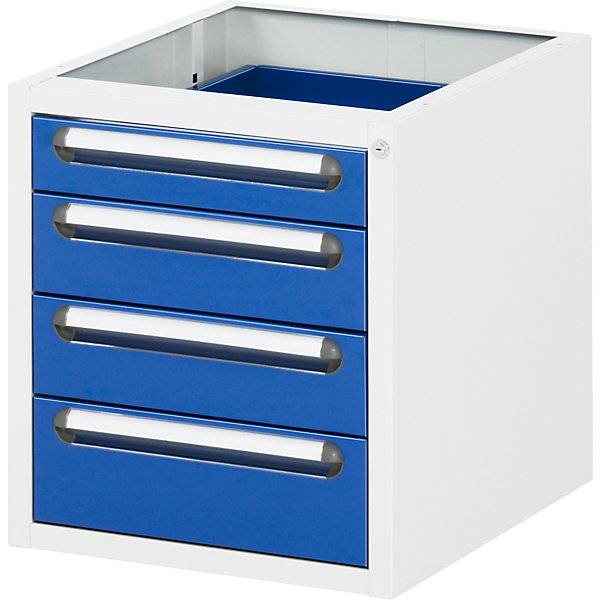 Arbeitstisch mit Schubladenschrank Unterbau-Container mit 4 Schubladen 1 x 90 2 x 120 1 x 140 mm BxT 2000 x 800