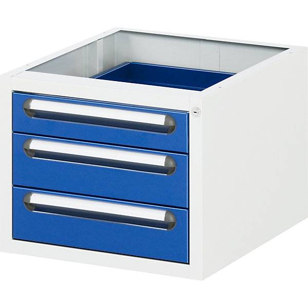 Arbeitstisch mit Schubladenschrank Unterbau-Container mit 3 Schubladen 1 x 90 2 x 120 mm BxT 1250 x 800 mm