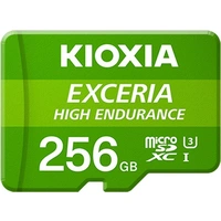 Kioxia Exceria High Endurance, 256 GB, MicroSDXC, Klasse 10, UHS-I, 100 MB/s, 65 MB/s Kioxia Exceria High Endurance, 256 GB, MicroSDXC, Klasse 10, UHS-I, 100 MB/s, 65 MB/s