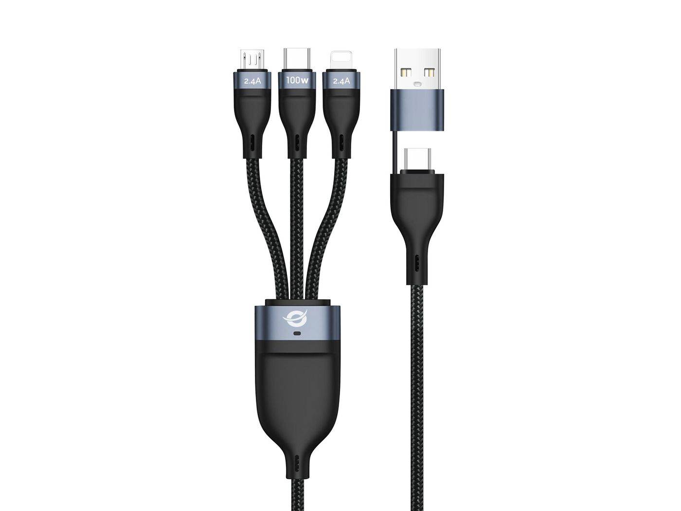 Conceptronic Kabel USB-C/A 3.0 -> 3-in-1 100W 1.50m 480Mbps - Kabel - Digital/Da