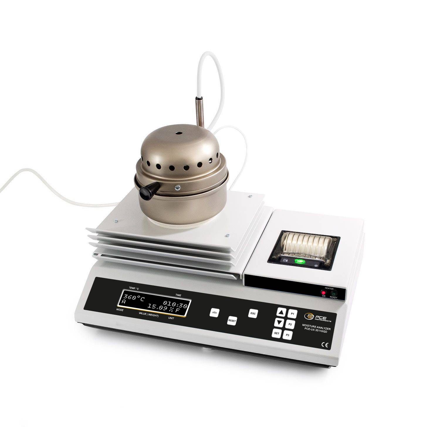 PCE Instruments PCE-UX 3011GQD Feuchteanalysatorwaage PCE-UX 3011GQD Wägebereich (max.) 200g Ablesbarkeit 0g netzbetrieben Weiß