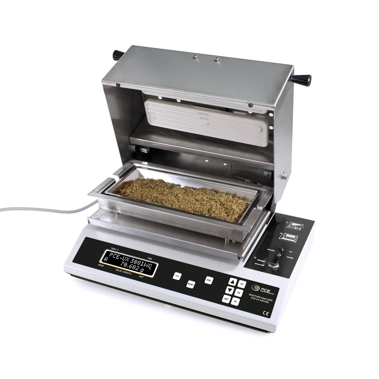 PCE Instruments PCE-UX 3081WQ Feuchteanalysatorwaage PCE-UX 3081WQ Wägebereich (max.) 400g Ablesbarkeit 0g netzbetrieben Weiß