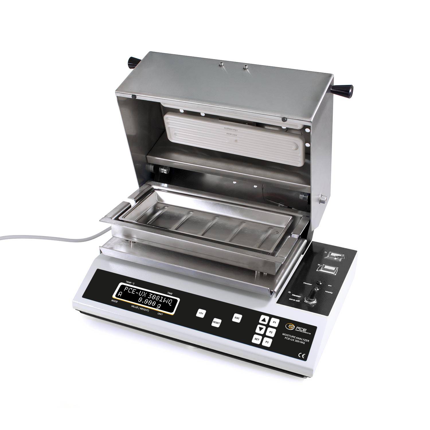 PCE Instruments PCE-UX 3081WQ Feuchteanalysatorwaage PCE-UX 3081WQ Wägebereich (max.) 400g Ablesbarkeit 0g netzbetrieben Weiß