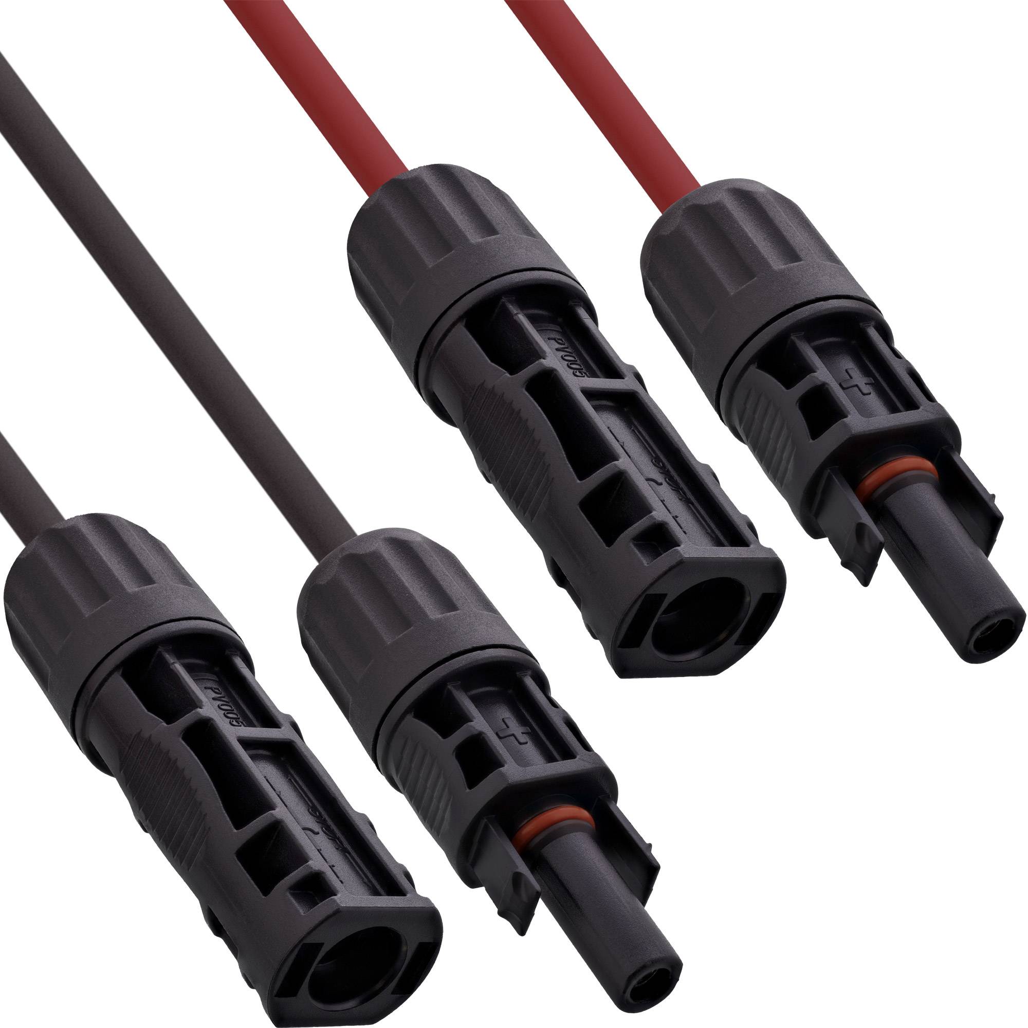 InLine® Solarkabel Verlängerungs-Set inkl. Solarstecker 4mm² schwarz/rot 3m Photovoltaik / Solar