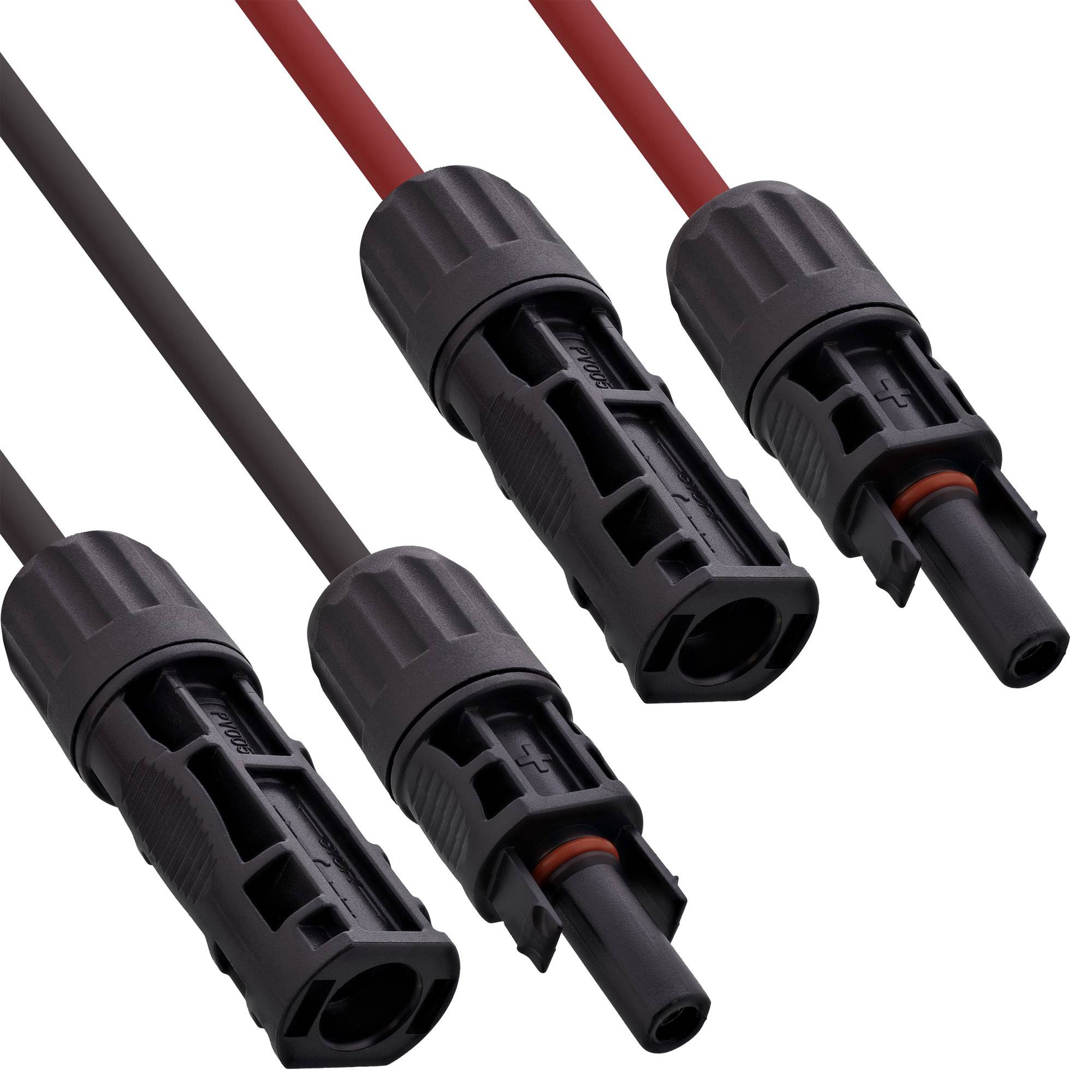InLine® Solarkabel Verlängerungs-Set inkl. Solarstecker 4mm² schwarz/rot 3m Photovoltaik / Solar