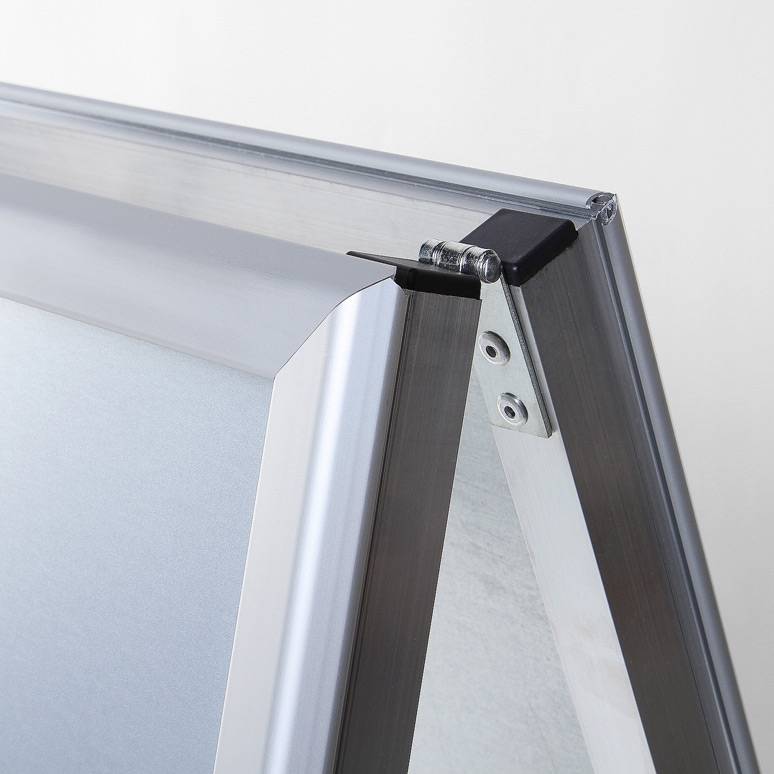 Showdown Kundenstopper Standard - DIN A1 - 32mm - Gehrung - Aluminium - Silber