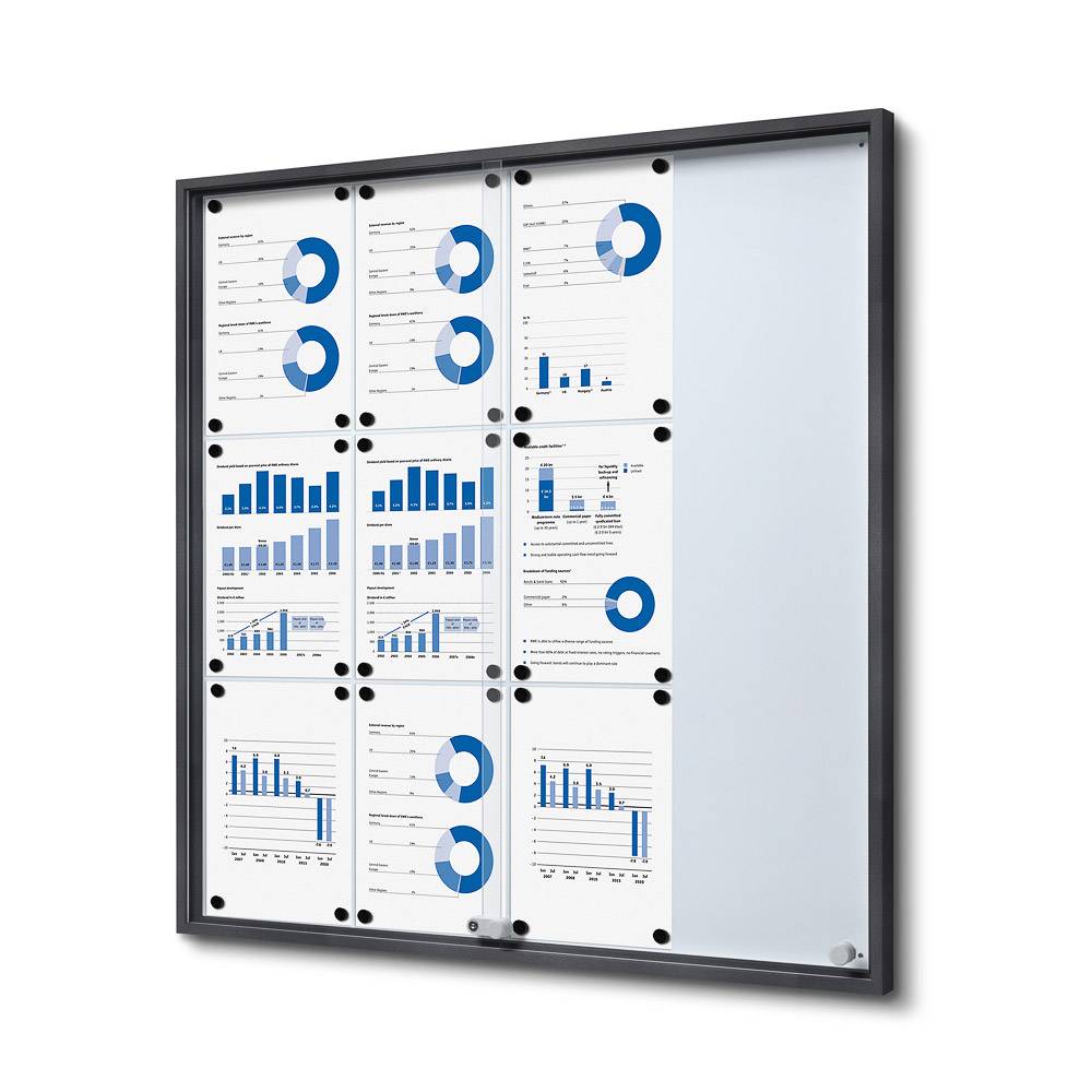 Schaukasten SLIM grau 12x DIN A4 90.6 x 5.0 94.8 cm 1 St.